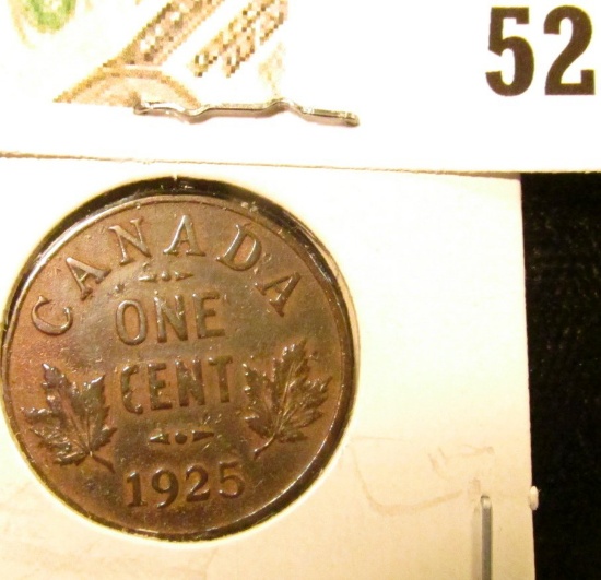 1925 Canada small Cent, Key date, Extra Fine.