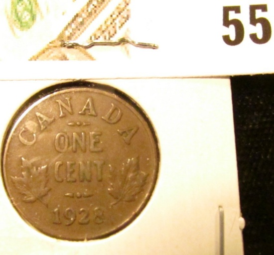 1928 Canada small Cent, EF.