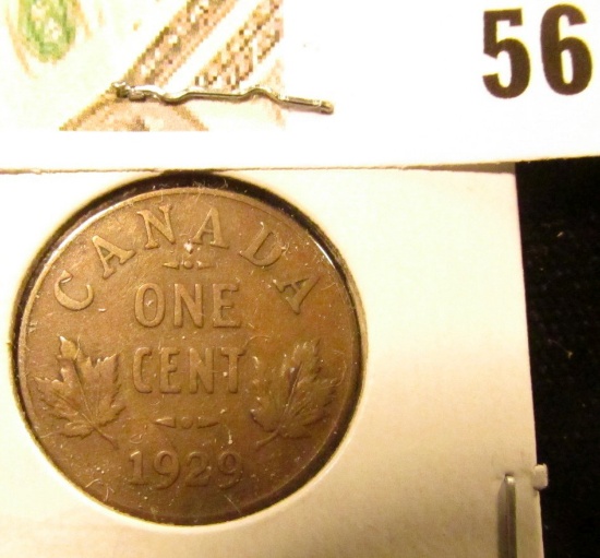 1929 Canada small Cent, Fine.
