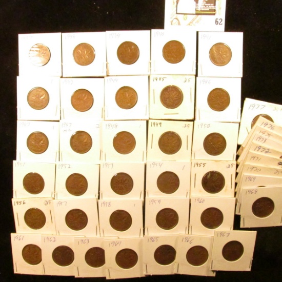 1937-78 Canada Cents (51 coins).