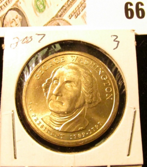 2007 Gem Uncirculated George Washington Presidential Dollar Coin.