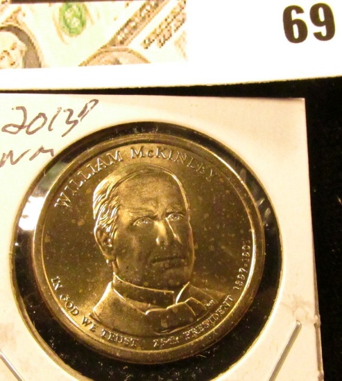 2013 D Gem Uncirculated William McKinley Presidential Dollar Coin.