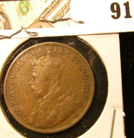 1917 Canada Large Cent, VG-Fine.