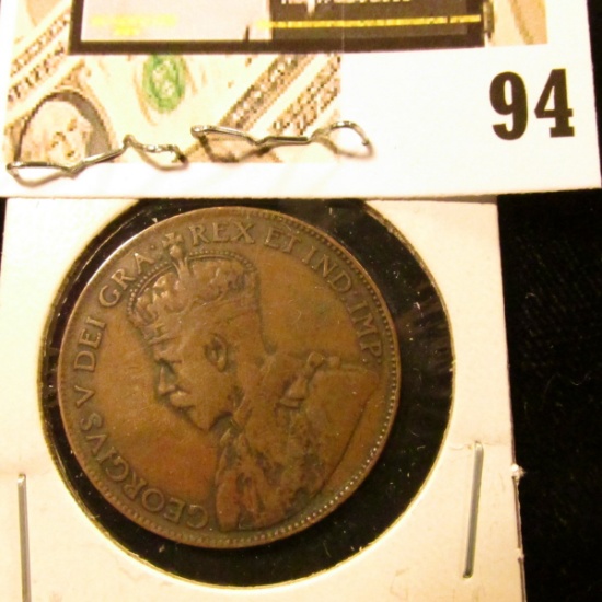 1920 Canada Large Cent, VG-Fine.