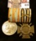 German War Medals – 1914-1918 German Army Hindenberg Medal for Bravery with a Hesse Bravery Medal, b