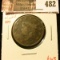 1828 Large Cent, large narrow date, G, value $20