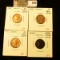 (4) Lincoln Cents, 1943PDS and an extra 1943-S (toned), all copper washed or plated and still magnet