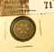 1852 U.S. Three Cent Silver, VF.
