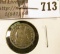 1858-O Seated Liberty Half Dime, G+, value $18