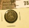 1854 arrows U.S. Seated Liberty Half Dime, Fine.