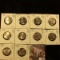 Group of 10 different 2009PD Washington Territory Quarters, DC, Puerto Rico, Guam, American Samoa, N