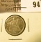 1857 U.S. Seated Liberty Dime, EF with a mark.