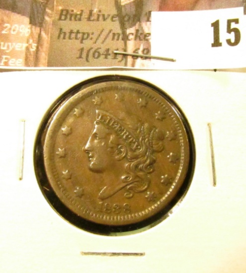 1838  U.S. Large Cent, EF.