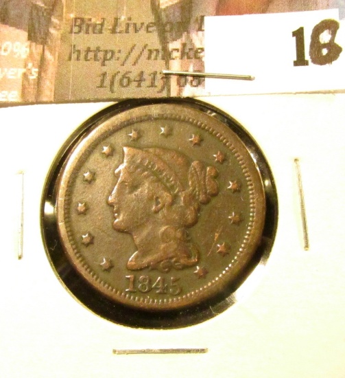 1845 U.S. Large Cent, VG-F.