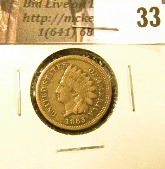 1863 U.S. Indian Cent, VG.