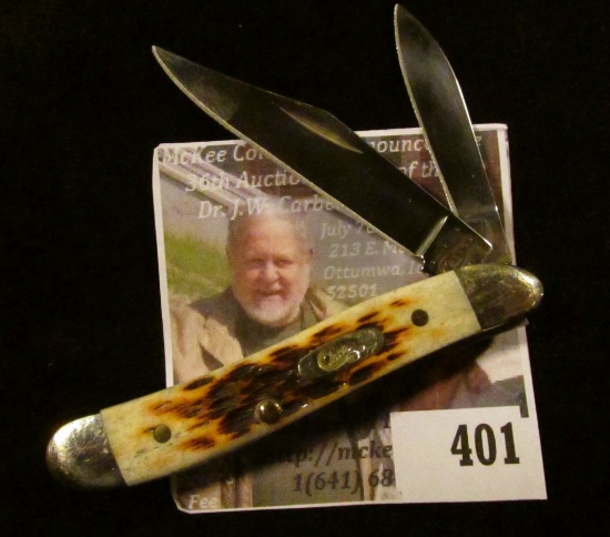 Case XX stag handle 2 blade “toothpick” pocket knife, 5” total length open (longest blade)