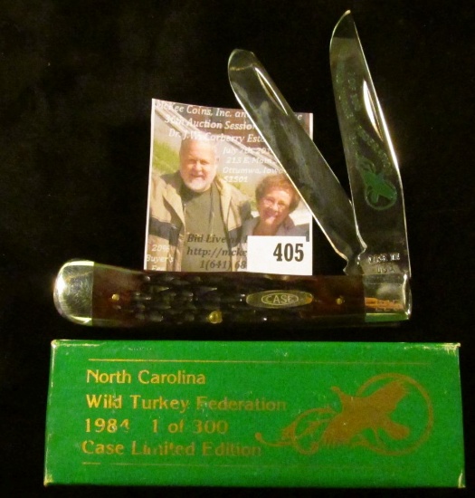 Case XX 1984 N.C. Wild Turkey Federation 2 blade commemorative knife, #225 of 300, decorated blade,