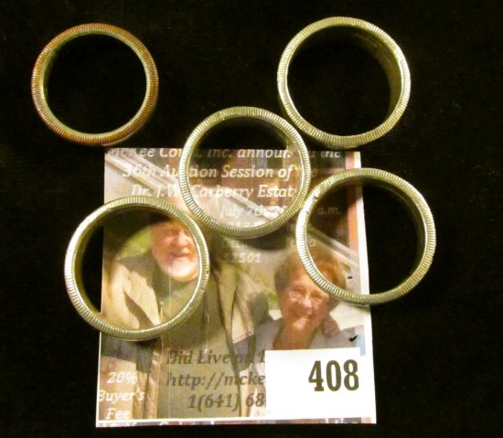 5 rings made from Half Dollars – 2 from 1943, 2 from 1945, one from 1971. Sizes range from 10 to 13.