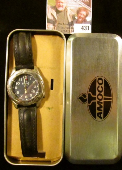 Amoco wristwatch, in original box. Needs a battery.