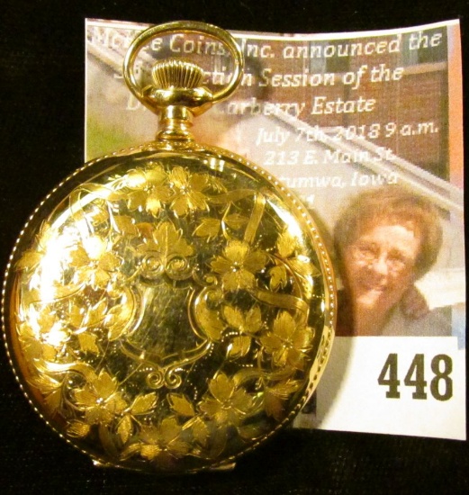 Waltham “Seaside” 15 jewels pocket watch, estimated production date 1899. Runs and keeps time, decor