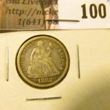 1882 P U.S. Seated Liberty Dime, VF.