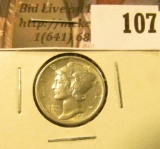 1917 P Mercury Dime, EF-AU.