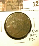 1829 U.S. Large Cent, medium letters, Fine, Lite corrosion, net VG.