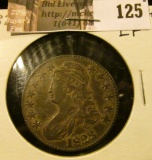 1823 Normal 3 Capped Bust Half Dollar, EF.