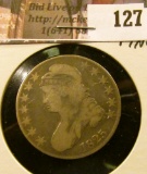 1825 Capped Bust Half Dollar, Fine.