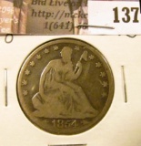 1854 O  U.S. Seated Liberty Half Dollar, G-VG.