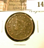 1837  U.S. Large Cent, VF-EF, rough.