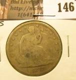 1877 S U.S. Seated Liberty Half Dollar, Very Good.