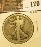 1919 P Walking Liberty Half Dollar, AG.