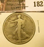 1927 S Walking Liberty Half Dollar, Fine.