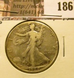1929 S Walking Liberty Half Dollar, Fine-VF.