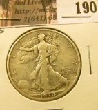 1934 S Walking Liberty Half Dollar, VF.