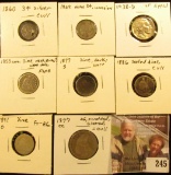 U.S. Coins Cull Lot: Three Cent Silver, Three Cent Nickel; Buffalo Nickel; (4) Seated Dimes & a Seat