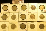 1913P T.1, 16P, D, 17P, 20P, 21P, 23P, 24P, 25P, 26P, 27P, 28P, D, S, & 36S Buffalo Nickels. All car