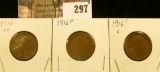 1916P, D, & S Lincoln Cents, Good to VG.