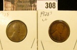1928 P & S Lincoln Cents.