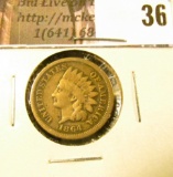 1864 U.S. Indian Head Cent, Copper-nickel, Good.