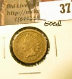 1864 U.S. Indian Head Cent, Copper-nickel, Good.