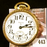 Elgin 575 15 jewels red number pocket watch, estimated production year 1947. Runs, keeps time, missi