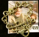 8” Silver bracelet, Odd figure-8 style links with a LARGE, well-made lobster clasp. Marked 925 ITALY