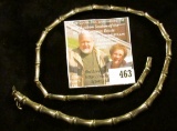 18” silver Bamboo link (seriously, the links look like pieces of bamboo sections) necklace, marked 9