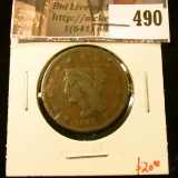 1841 Large Cent, G+, value $20