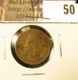 1874 U.S. Indian Head Cent, Very Good.