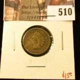 1862 Indian Head Cent, VG, value $15