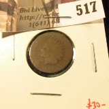 1867 Indian Head Cent, AG legible date, value $30