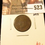 1875 Indian Head Cent, AG/G, strong clear date, value $12